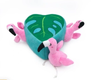 ZippyPaws Burrow - plameňáci a monstera