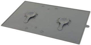 Silikonová podložka pod misky s přísavkami, 48 x 30 cm, šedá