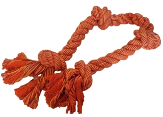 Tahadlo spletené z bavlněných nití , 4 uzly, 78 cm, orange