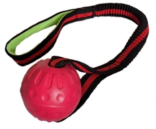 Bungee Foam Ball - tahadlo s pěnovým míčkem,  červené, 50cm rukojeť, 7cm míček