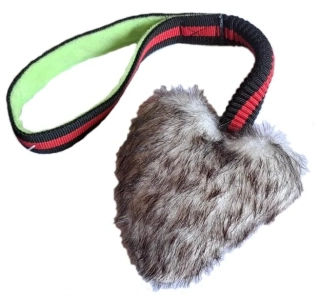 Bungee Furry Ball - tahadlo s plyšovým míčkem ve tvaru srdíčka, 46cm rukojeť, 12 x 12cm srdíčko