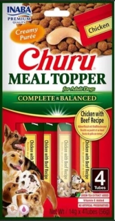 INABA CHURU MEAL TOPPER, kuřecí a hovězí - 4 kapsičky 14 g