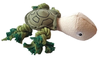 Látková želvička s tahacími provazy a suky, 22 cm