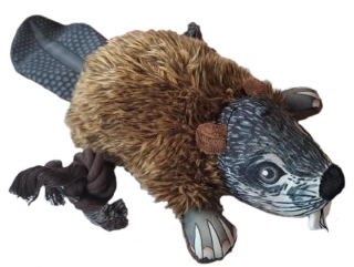 Plyšový bobr s tahacím provazem a suky, 35 cm