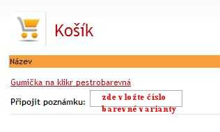 poznámka v košíku