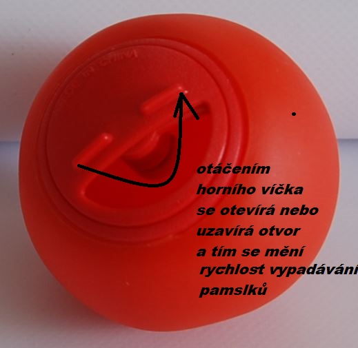 Snack Ball - ovládání otvoru